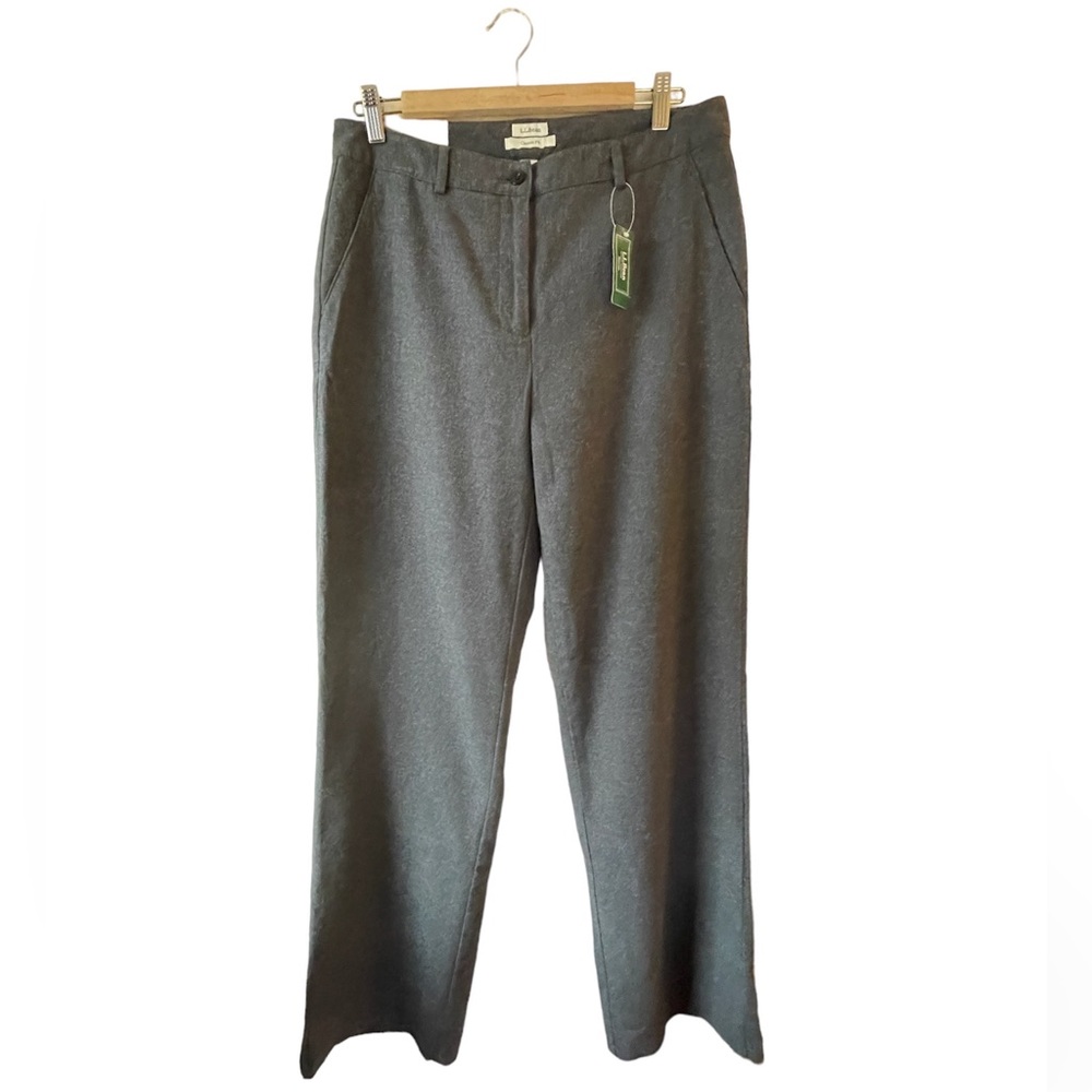 NWT L.L. BEAN Women Pants Weekend Hthrd Misses Charcoal Gray Size 10 R Lined